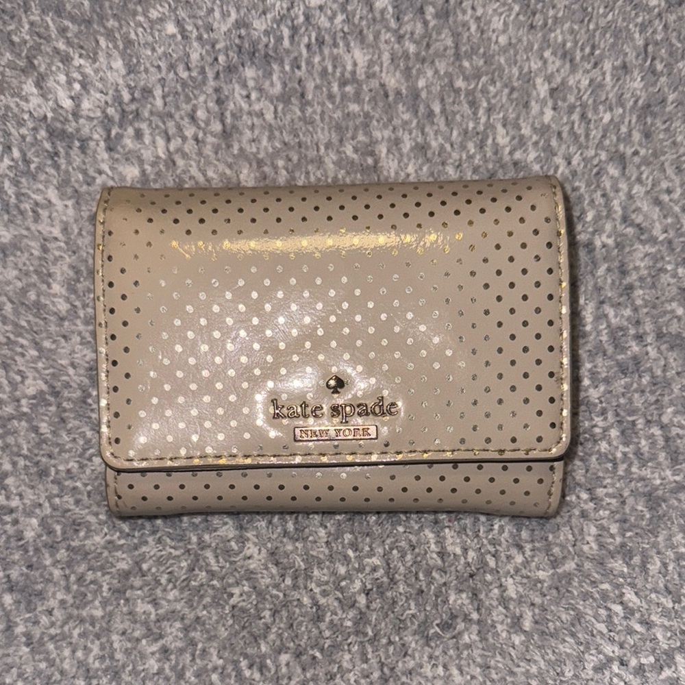 Kate Spade Taupe Polka Dot Wallet